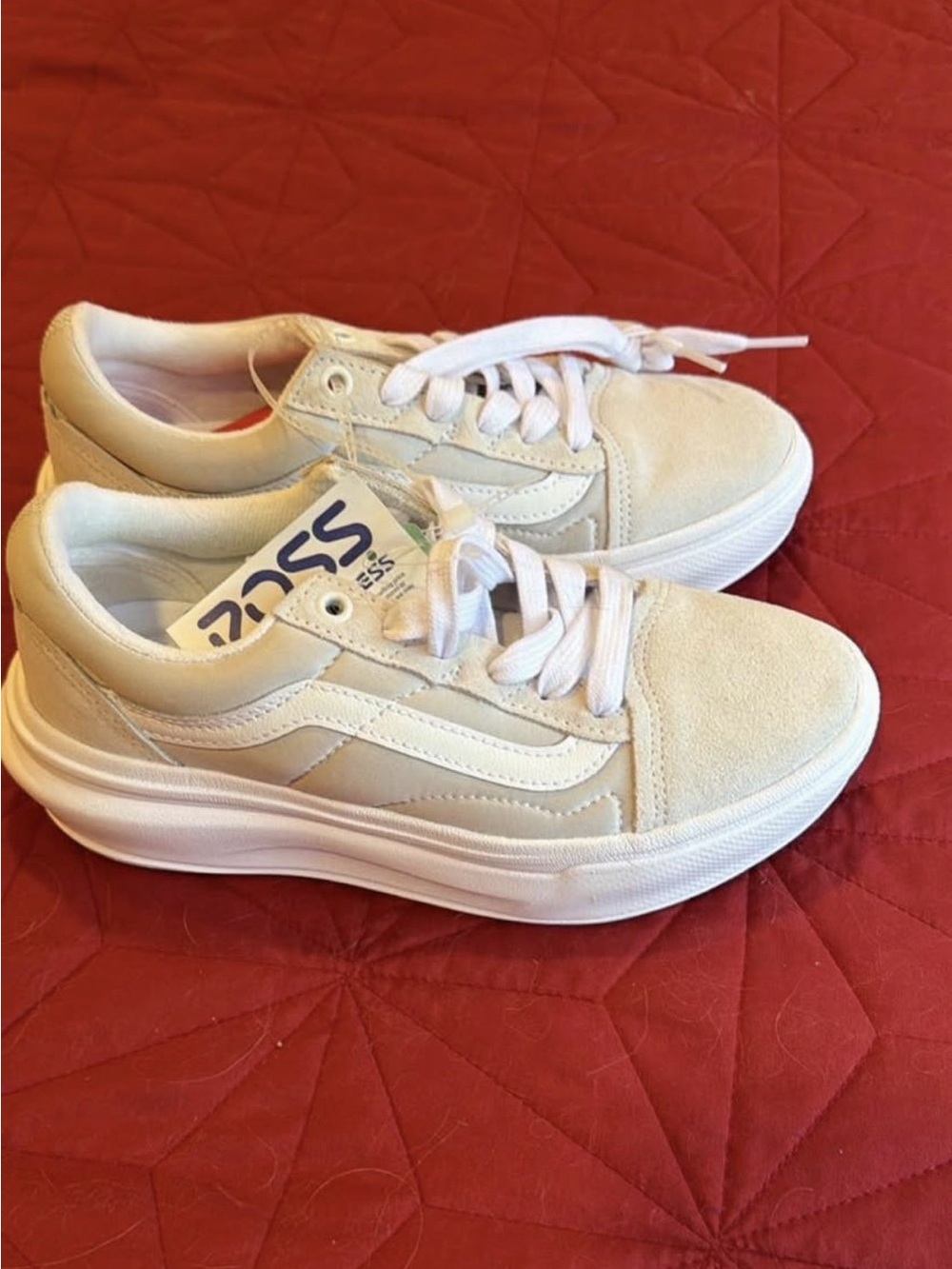 Vans Kids Platform Sneakers in Cream/White